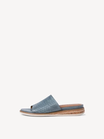 Női Tamaris Sarkú Éktalpú heeled Mule Cipő Kék | TYR-301842