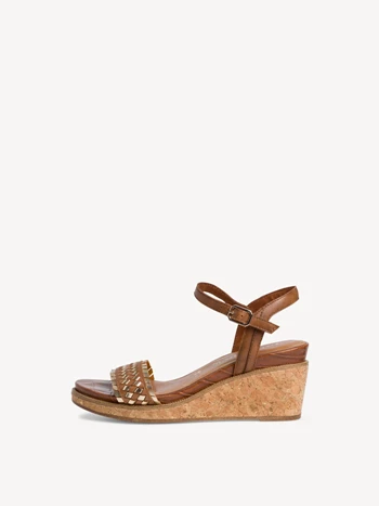 Női Tamaris Sarkú Éktalpú heeled Platform Szandál Barna / Arany | AXL-216895