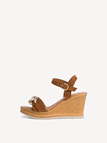 Női Tamaris Sarkú Éktalpú heeled Platform Szandál Barna | CIS-527641