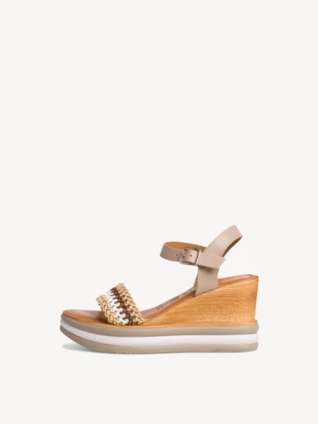 Női Tamaris Sarkú Éktalpú heeled Platform Szandál Bézs | DAR-567934