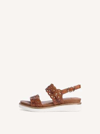 Női Tamaris Sarkú Éktalpú heeled Platform Szandál Barna | HZO-563847