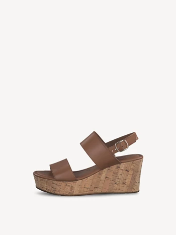 Női Tamaris Sarkú Éktalpú heeled Platform Szandál Barna / | MPB-749038