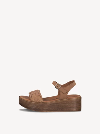 Női Tamaris Sarkú Éktalpú heeled Platform Szandál Barna / | WYP-946518