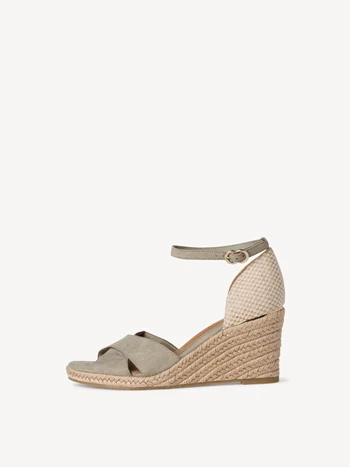 Női Tamaris Sarkú Éktalpú heeled Szandál Barna / Szürke | SXO-473896